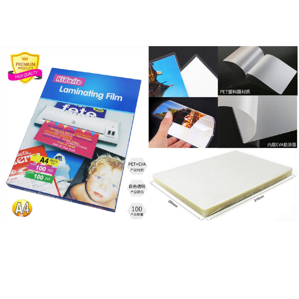 Kidario laminating Film / Pouch A4 100 pcs Shopee Singapore