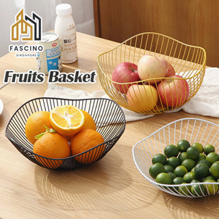 IBERG 2 Tier Fruit Basket Mesh Fruit Bowl - Basket Stand for Fruits  Vegetables Bread Snacks (Black)