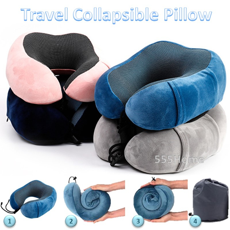 [SG] Travel Pillow / Memory Foam / Airplane Car Office Sleep Cushion ...