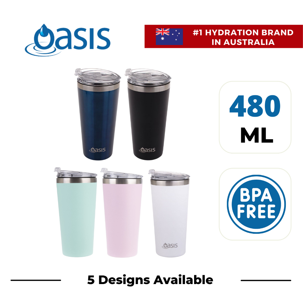 Oasis Stainless Steel Insulated Tumbler With Tritan Lid 480ML