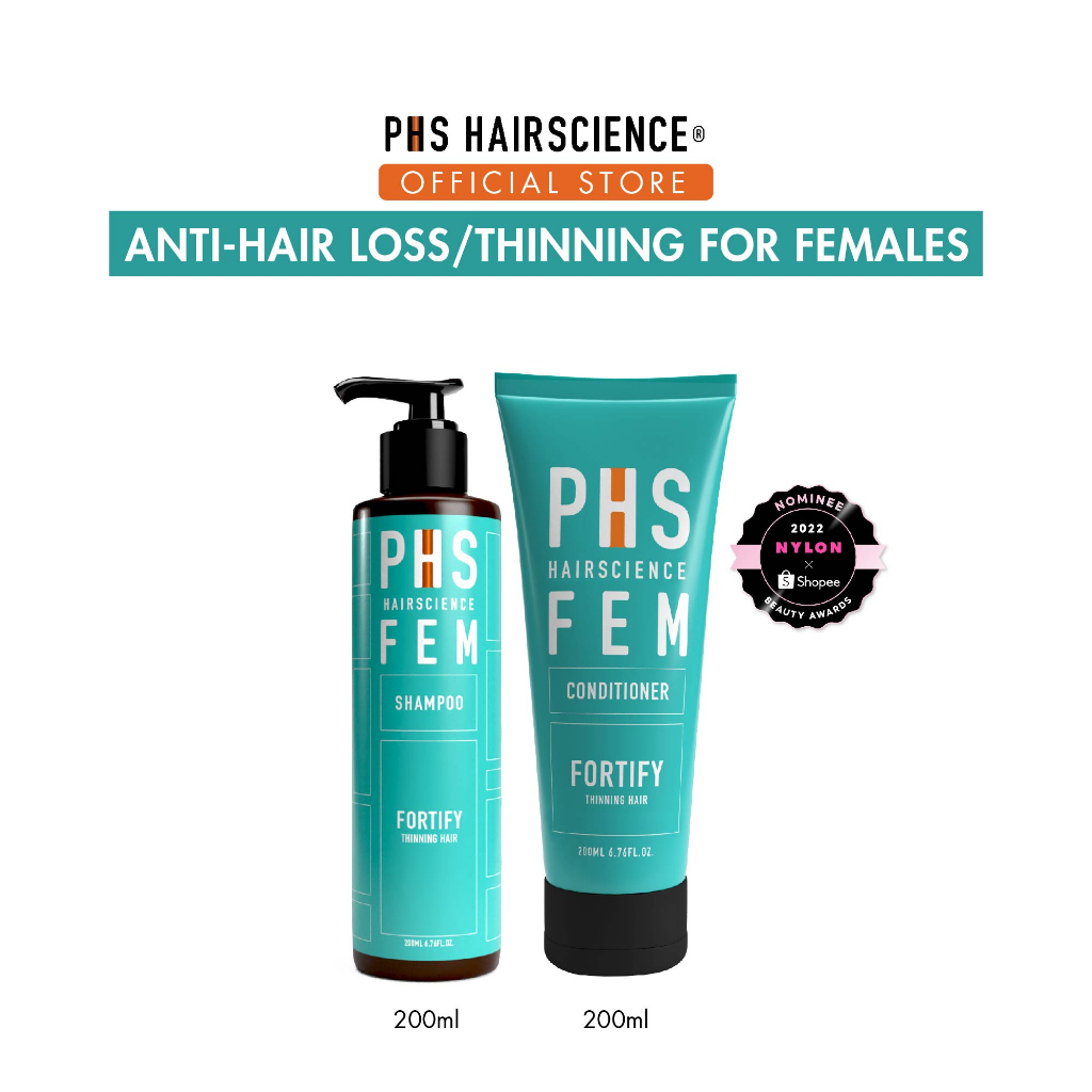 [Bundle of 2] PHS HAIRSCIENCE Shampoo + Conditioner 200ml [Hair Fall