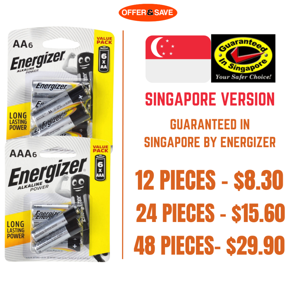 [Singapore Version] Energizer Long Lasting Power Value Pack AAA AA