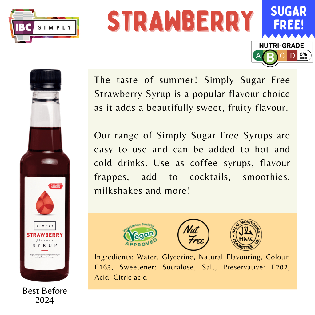 🥤Simply Syrup Sugarfree Halal Vegan Coffee Syrups 250ml Hazelnut Salted
