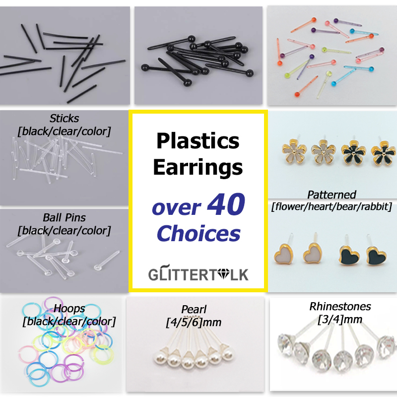[SG Seller] Unisex Plastics Earrings Stud Earrings Ear Sticks Ball ...