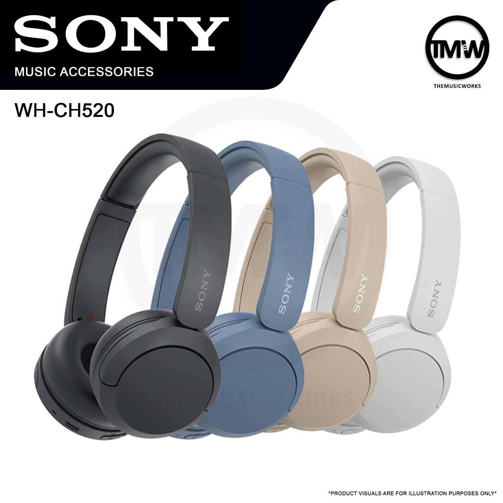 Sony Wireless Headphones WH-CH520 On Ear Headphones With Microphone ...