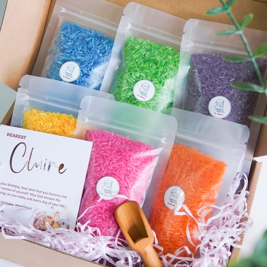 Sensory Coloured Rice Play Gift Pack [Peekapoo] | Shopee Singapore