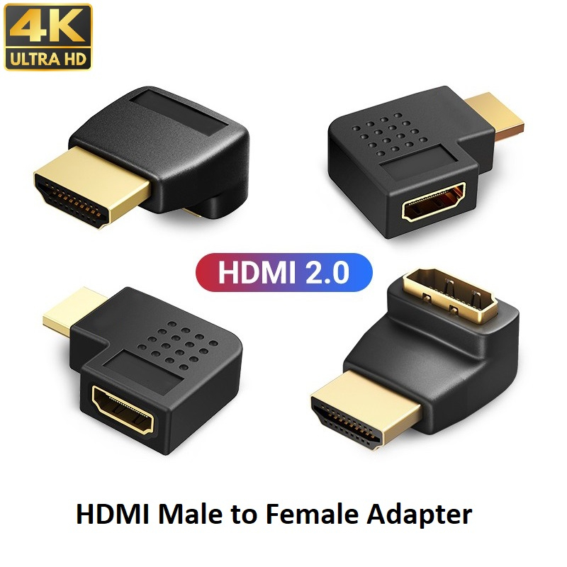 HDMI Adapter Converter Male to Female 90 and 270 Degree Upward Angle 4K ...