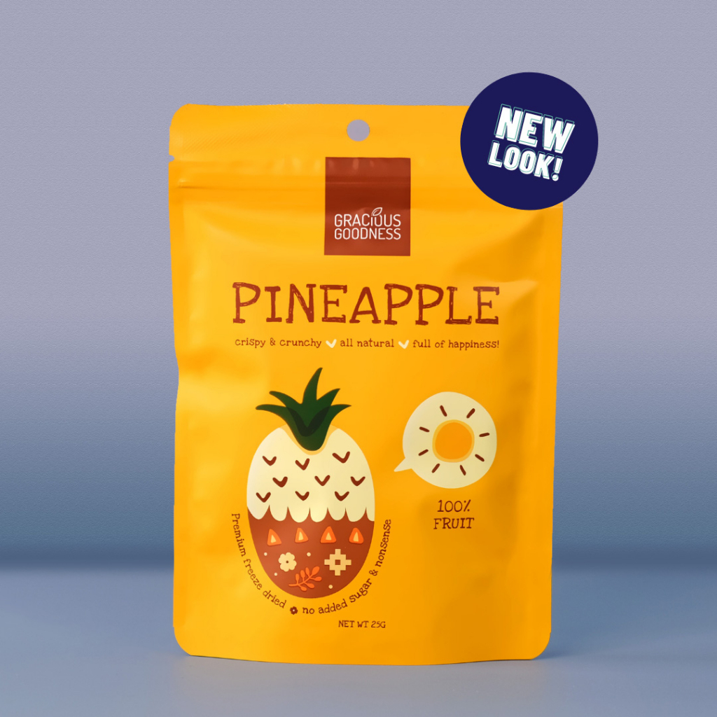 Gracious Goodness Freeze Dried Pineapple No Added Sugar, Never Fried