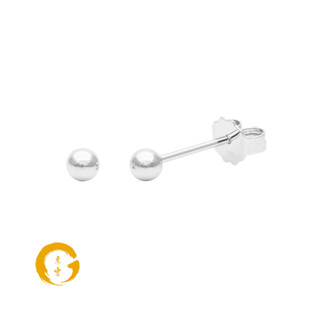 Orient Jewellers 18K White Gold Plain Shiny Round Ear Studs Shopee Singapore