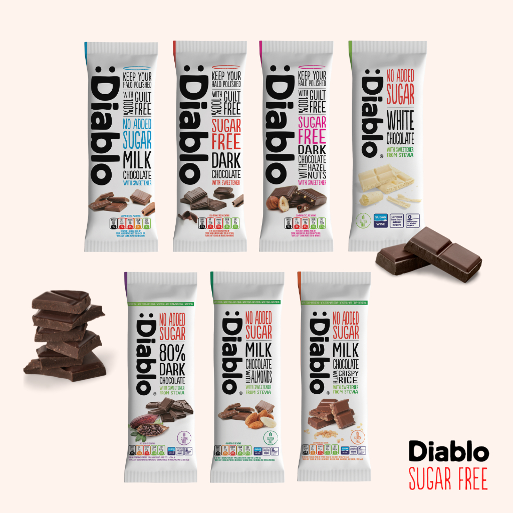 Diablo Sugar Free Chocolate Bars 7585g Shopee Singapore