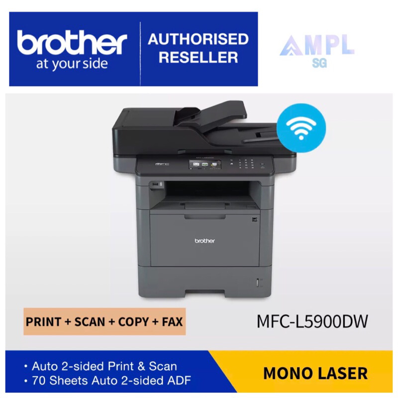 Brother MFC-L5900DW Laser Printer-Print /Copy/ Scan/ Fax/ Automatic 2 ...