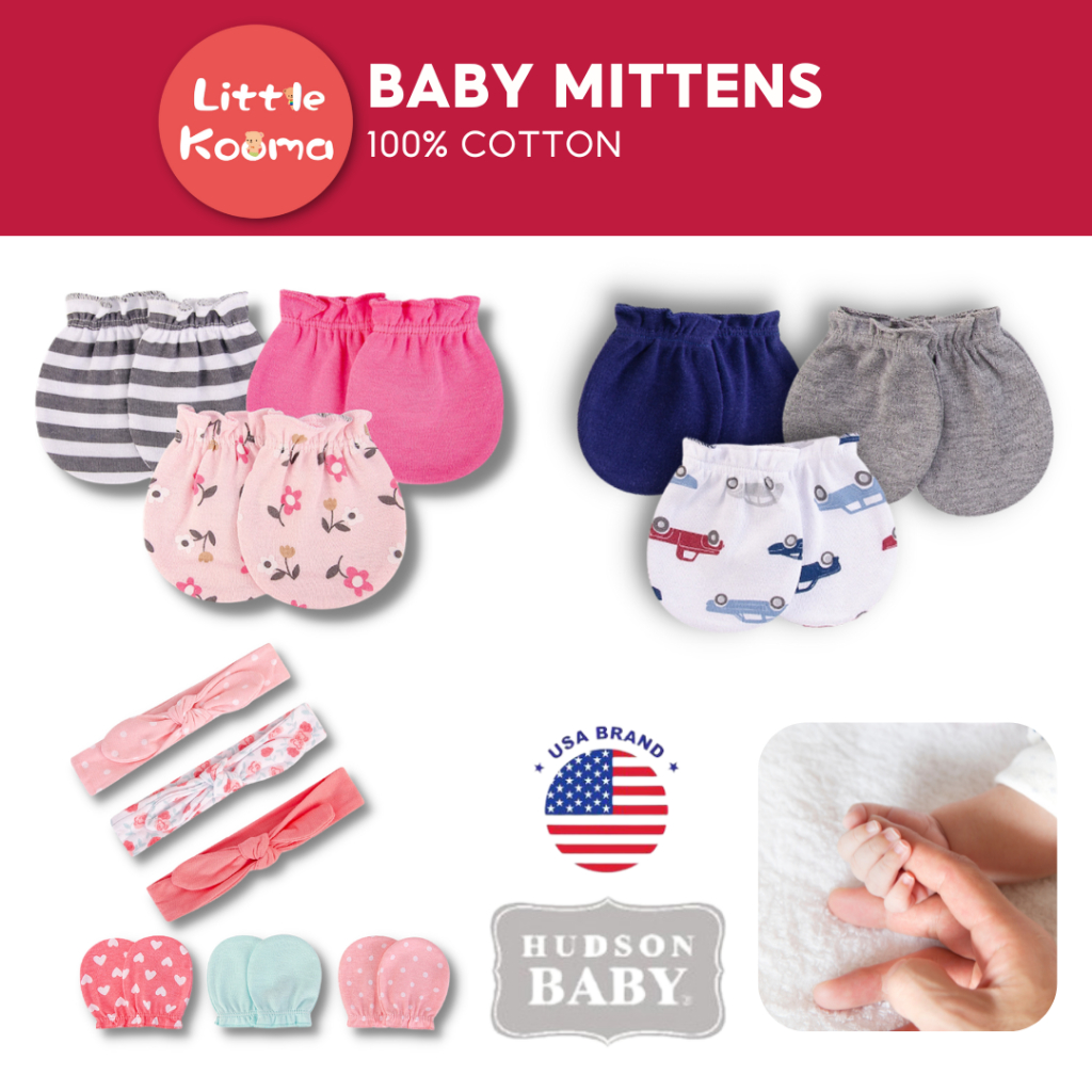 Hudson Baby Mitten Newborn Mittens Set for Baby Boy and Baby Girl Set ...