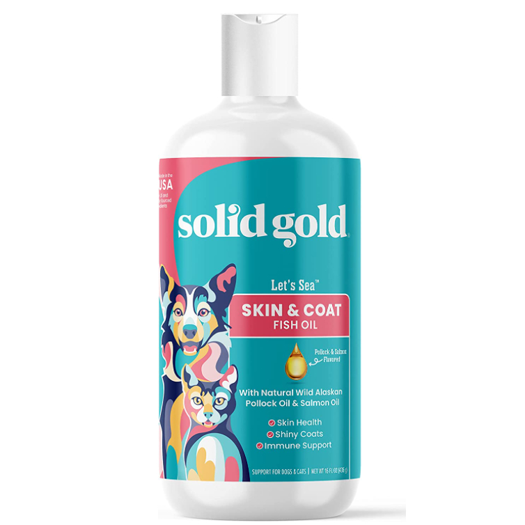 Solid Gold Fish Oil for Dogs & Cats Wild Alaskan Salmon Oil for Dogs