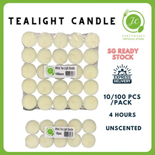 UnScented WHITE MAXI Candles LARGE TEA LIGHT CANDLES 10 HRS HOME PACK OF 24  Xmas