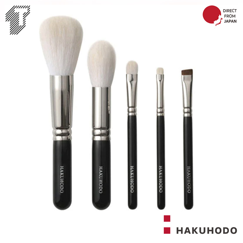 Hakuhodo 2023 Premium Basic 5piece set A makeup brushes Black BkSM