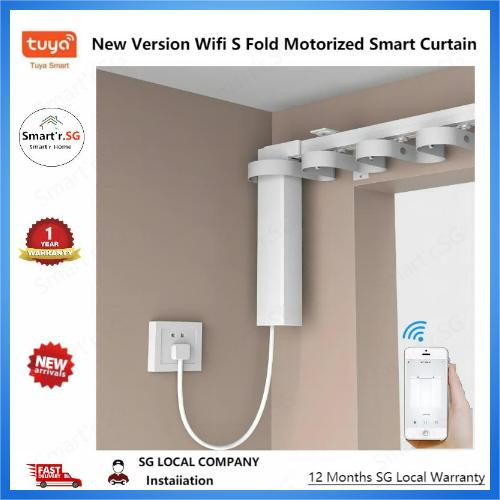 New Tuya Wifi Smart Curtain Track S Straight Smart Curtain Sliding Runners Motorized S Fold