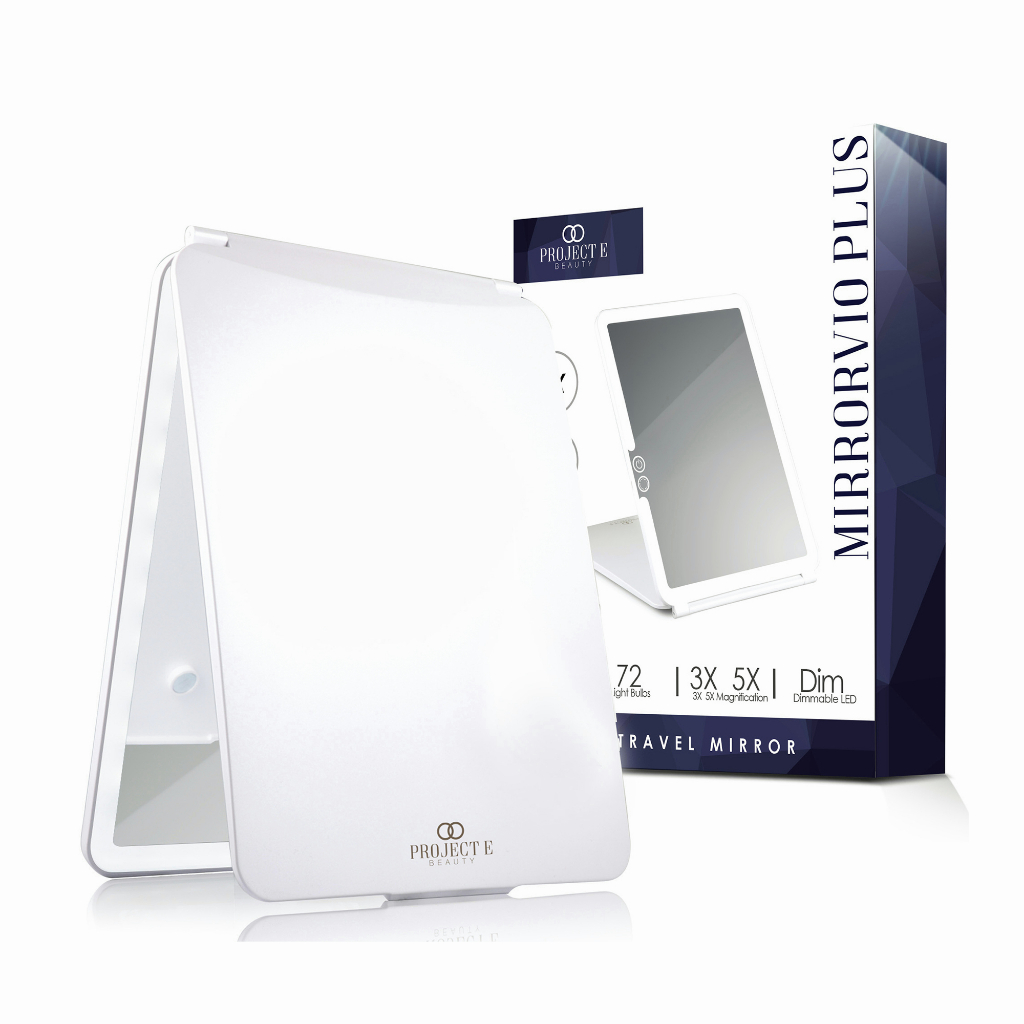 Project E Beauty Mirrorvio Plus LED Travel Mirror | Vanity Mirror with ...