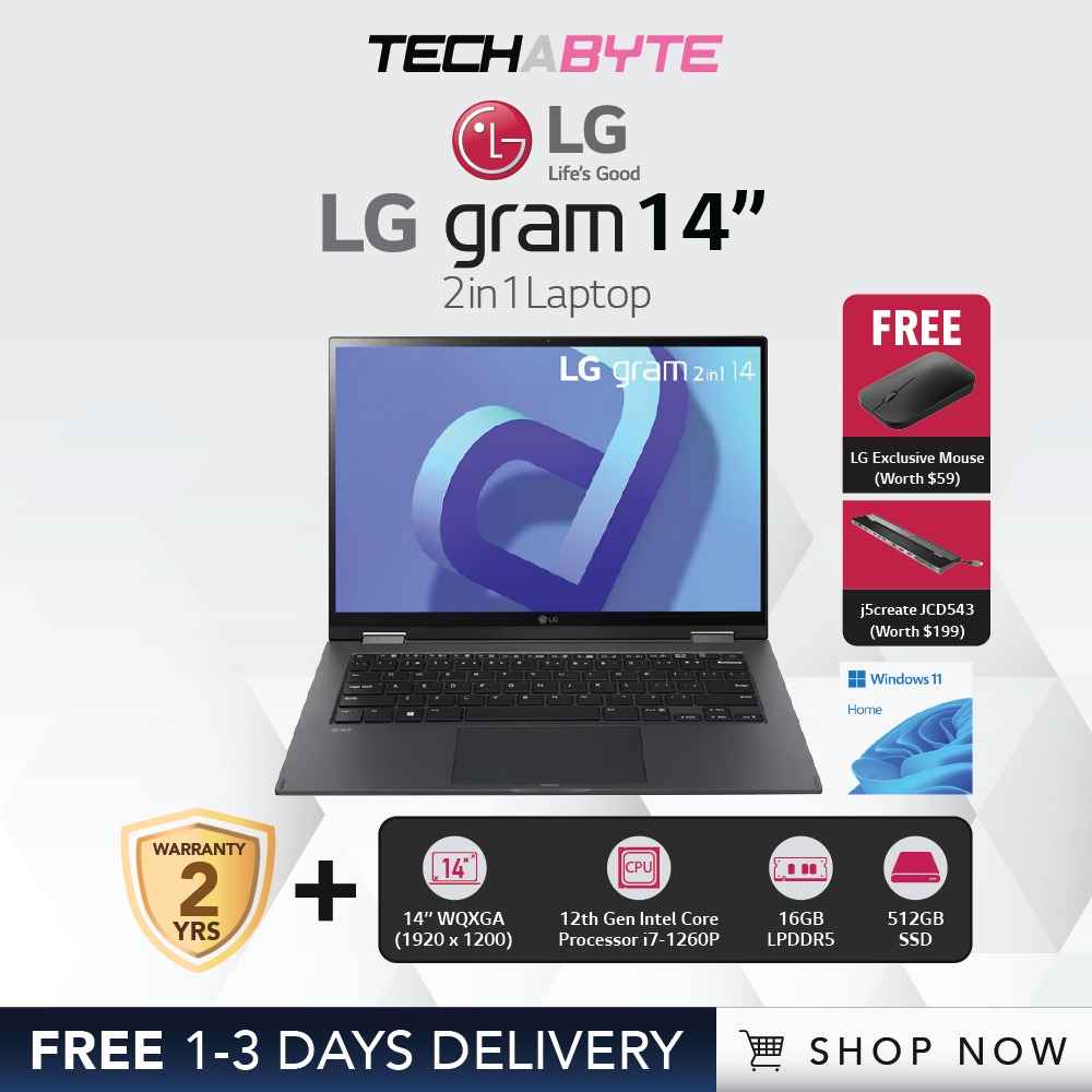 LG gram 14 14" IPS Touch Screen Display i71260P 16GB LPDDR5