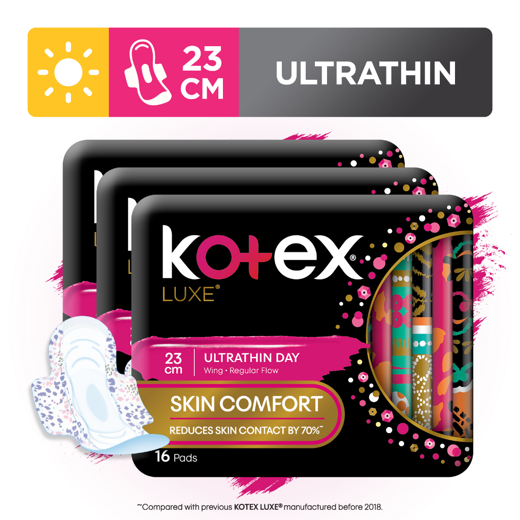 [Bundle of 3] Kotex Luxe Ultrathin Wing Sanitary Pads 23cm/28cm/32cm
