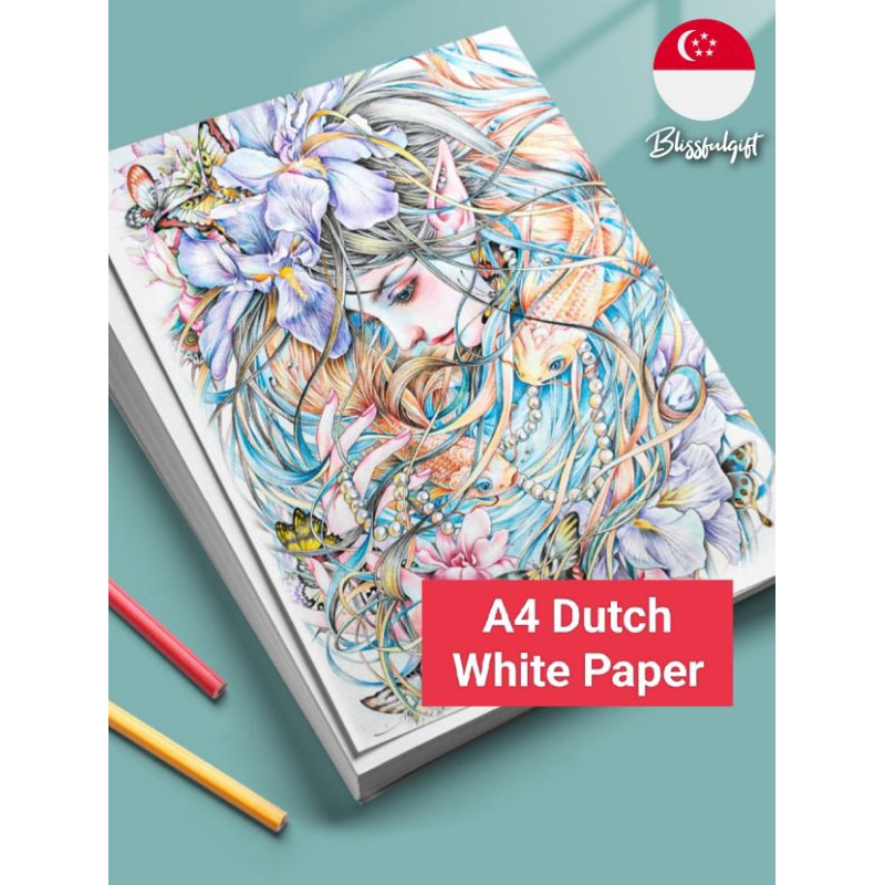 [SG] A4 50 Sheets Matte Thick Cardstock Dutch Ivory Kraft Paper 230gsm Arylic 300gsm White Art