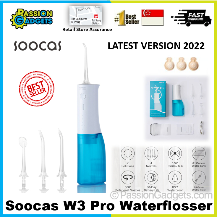 LATEST 2023 SOOCAS W3 Pro Oral Irrigator Portable Water Flosser ...