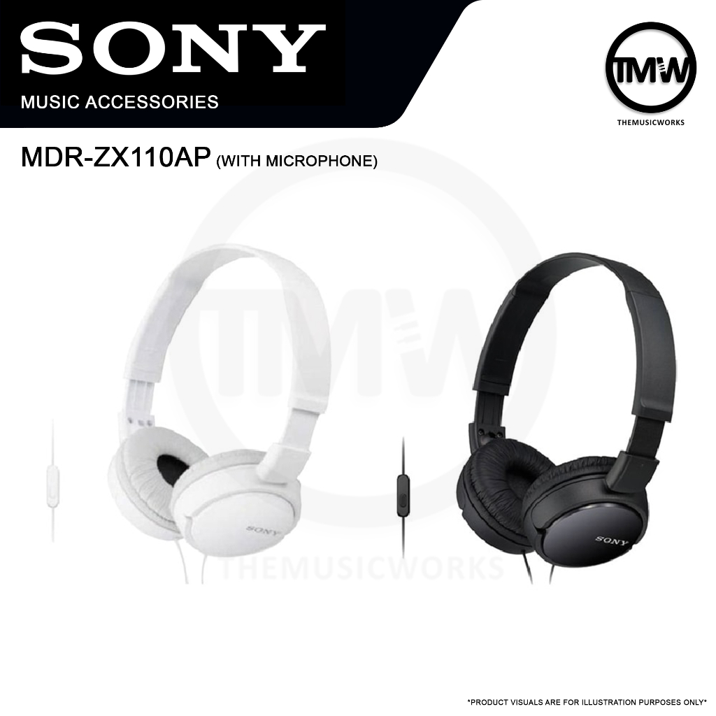 Sony Wired Headphones Mdr Zx110ap On Ear Headphones With Microphone Mic