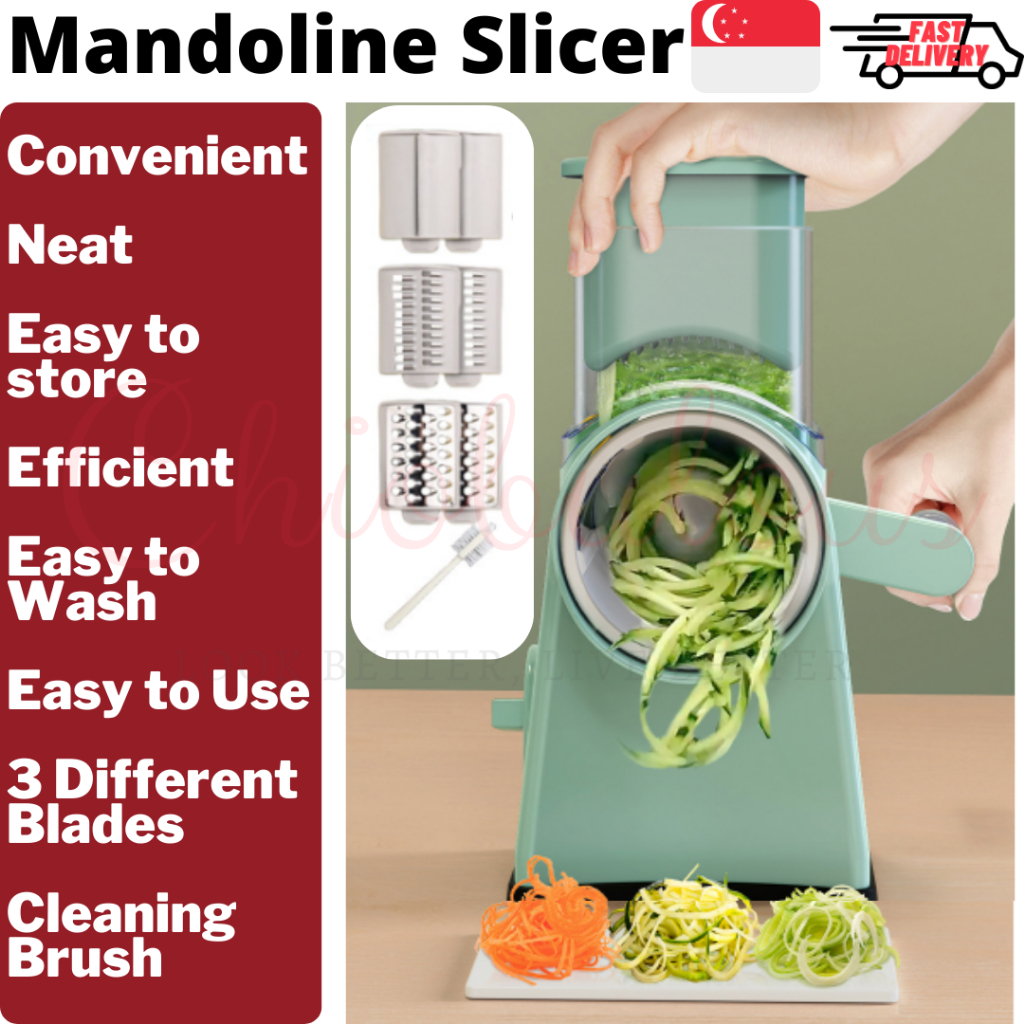 Mandoline Slicer Turn Multi Food All Purpose Safe Easy Efficient Fast