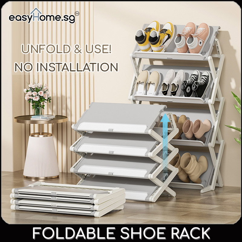 Easyhome.sg Shoe Rack TDF024 Foldable Shoe Storage Shelf No ...