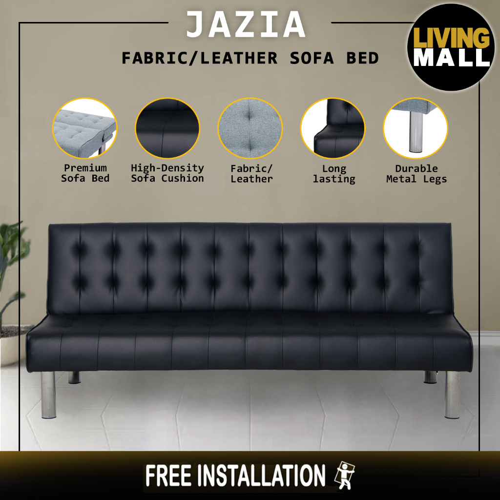 Living Mall Jazia Sofa Bed Fabric / Faux Leather in 2 Colours Shopee