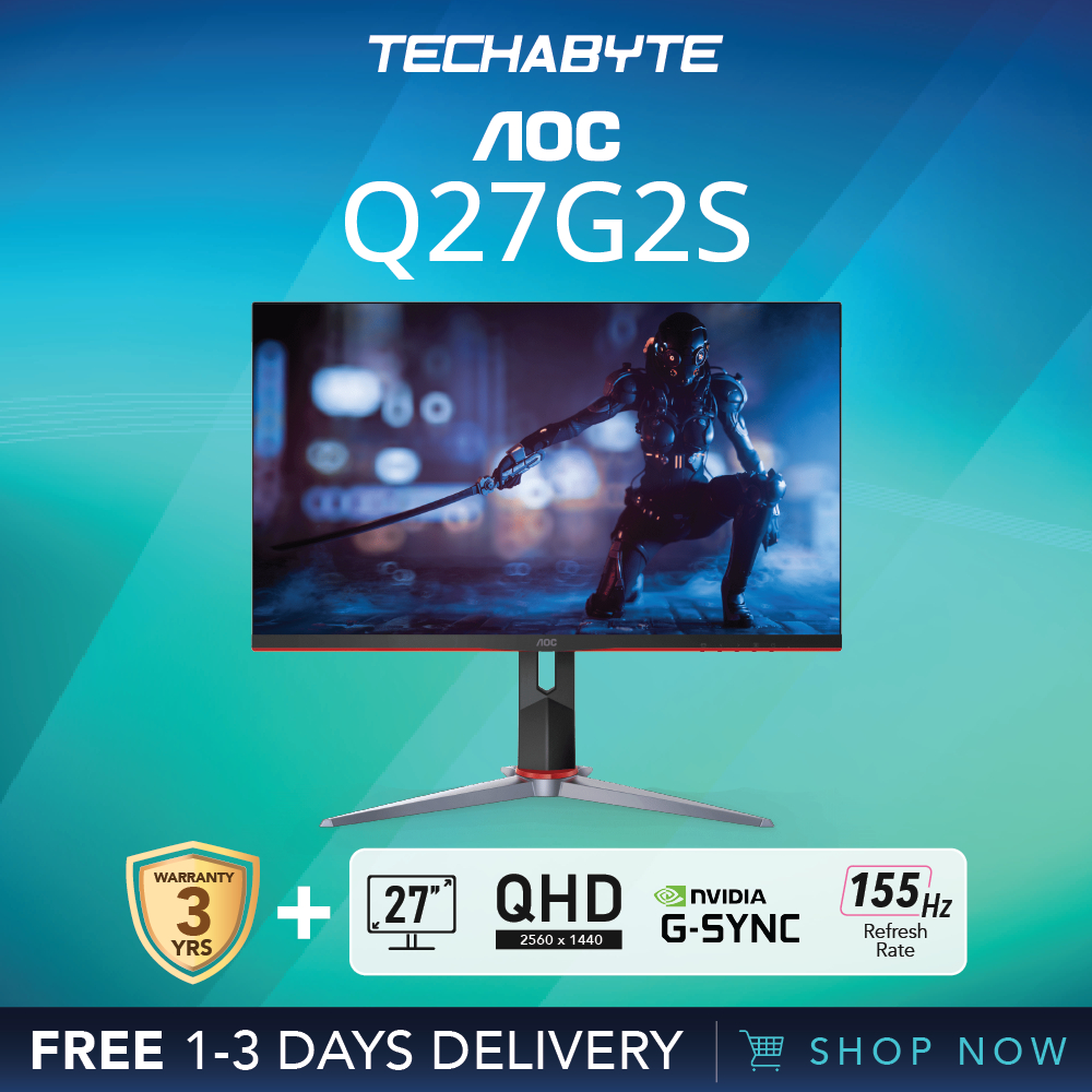 AOC Q27G2S 27" IPS QHD 155Hz 1ms Gaming Monitor Shopee Singapore