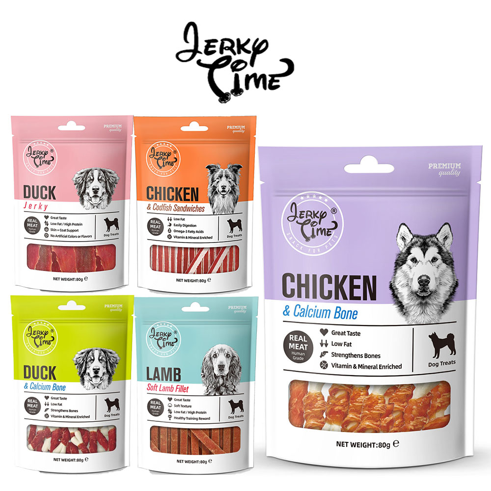 Jerky Time Dog Treats 80g Chicken, Lamb, Duck Shopee Singapore