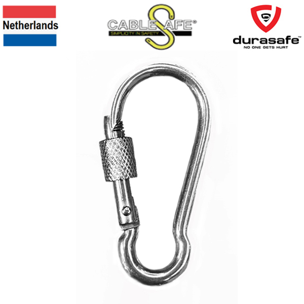 Cablesafe Stainless Steel Screw Lock Carabiner SWL 80kg Shopee Singapore