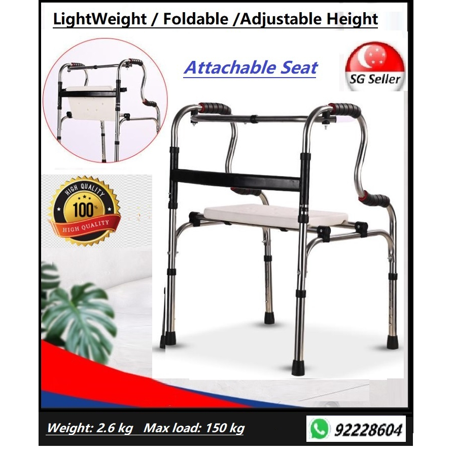 SG Seller Dual Support Lightweight Walker Walking Aid Frame with Seat ...