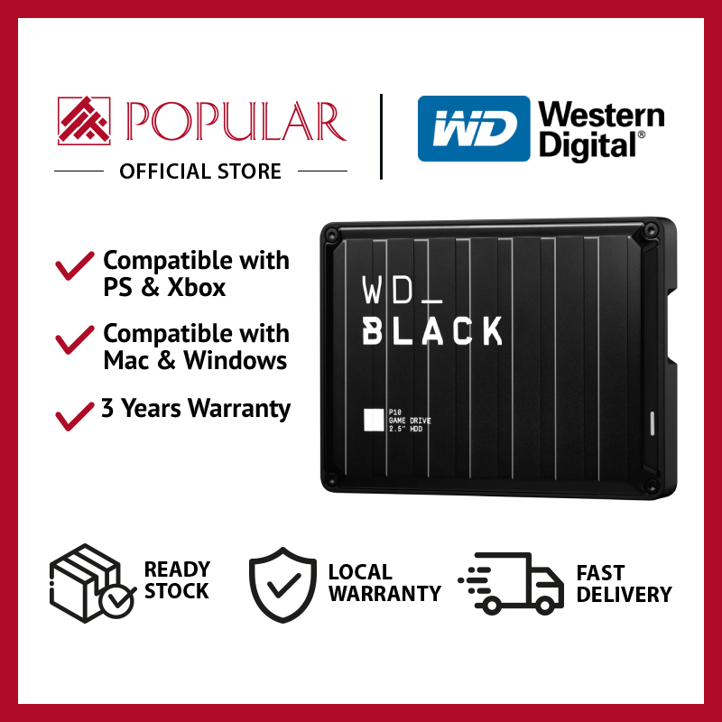 WD_Black 5TB P10 Game Drive, Portable External Hard Drive Compatible with Playstation, Xbox, PC, ＆ Mac WDBA3A0050BBK-WESN ＆ 2TB WD Elements Portab - 2
