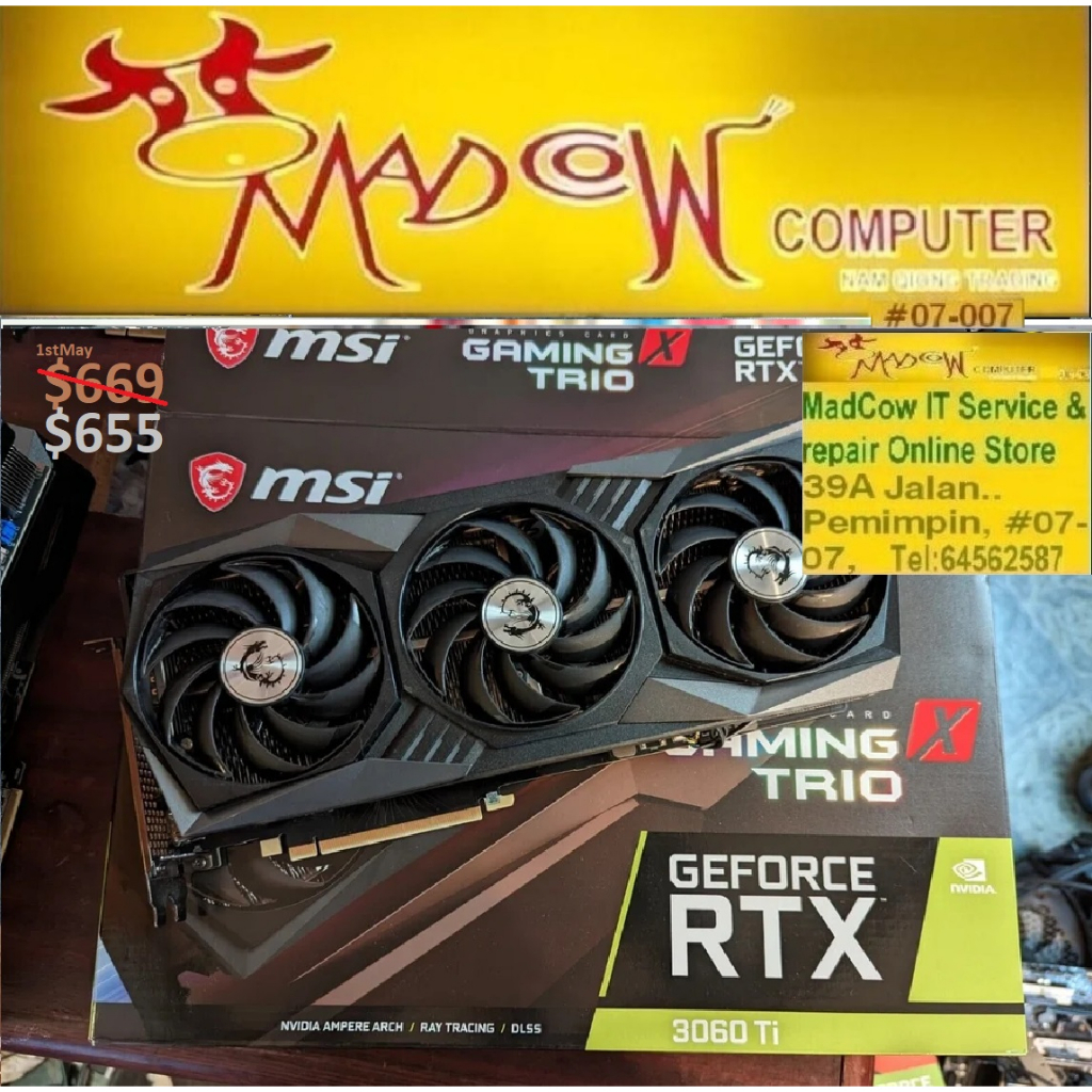 Msi Geforce Rtx 3060 Ti Gaming X Trio 8gb 8gd6x3y And If Wish To Add On Z690 40 45off Or 3503