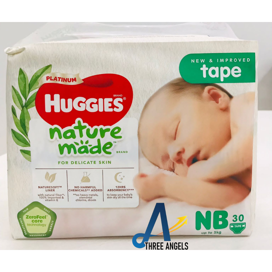 Huggies Platinum Naturemade Tape Diapers (New Born) 30s Shopee Singapore