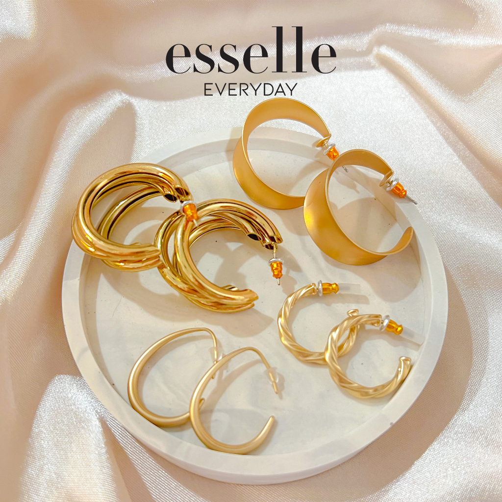 Gold hoop stud earrings sale