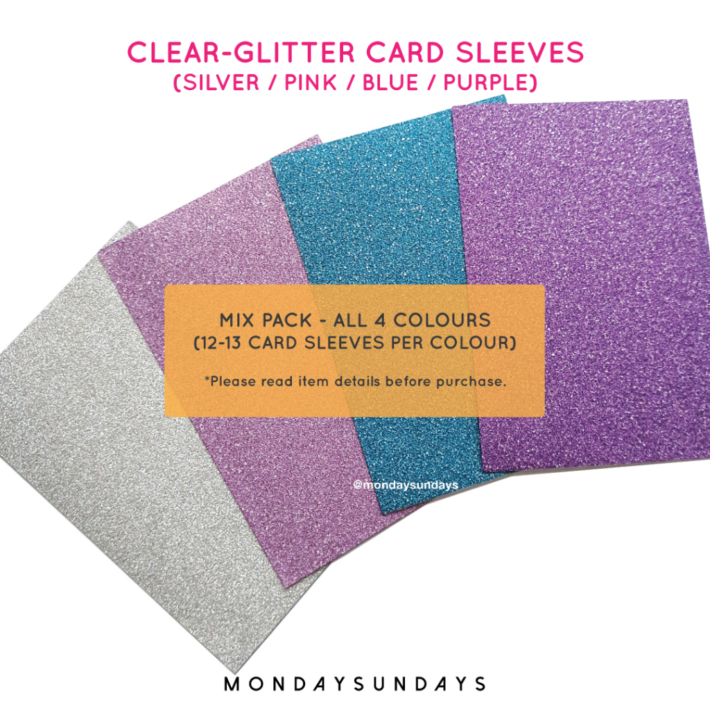 Clear-Glitter Card Sleeves KPop Card Sleeve (Silver / Pink / Blue / Purple)  | Shopee Singapore