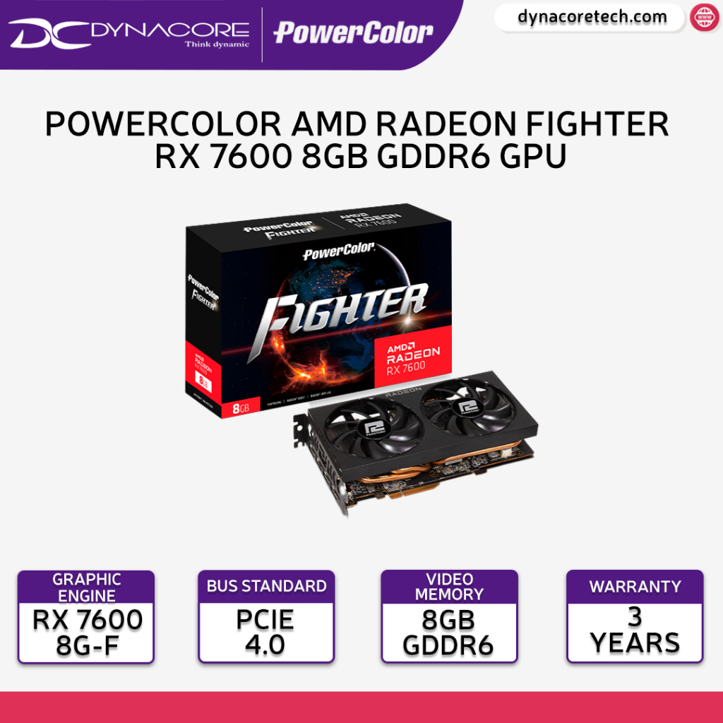 PowerColor AMD Radeon RX 7600 Fighter Dual Fan 8GB GDDR6 PCIe 4.0 ...