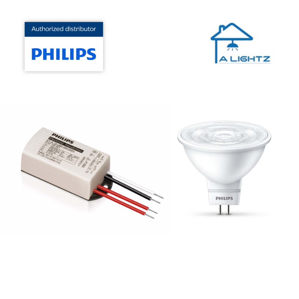 Philips LED Bulb MR16 5W 2700K 6500K and ET-10 Transformer Driver 10W ...