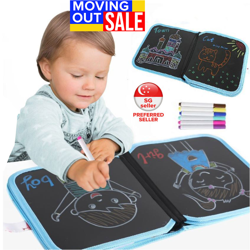 [SG Ready Stock] Portable Chalk Board Drawing Board Toy Painting for Kids Christmas Gift / Goodie Bag / Present Birthday
