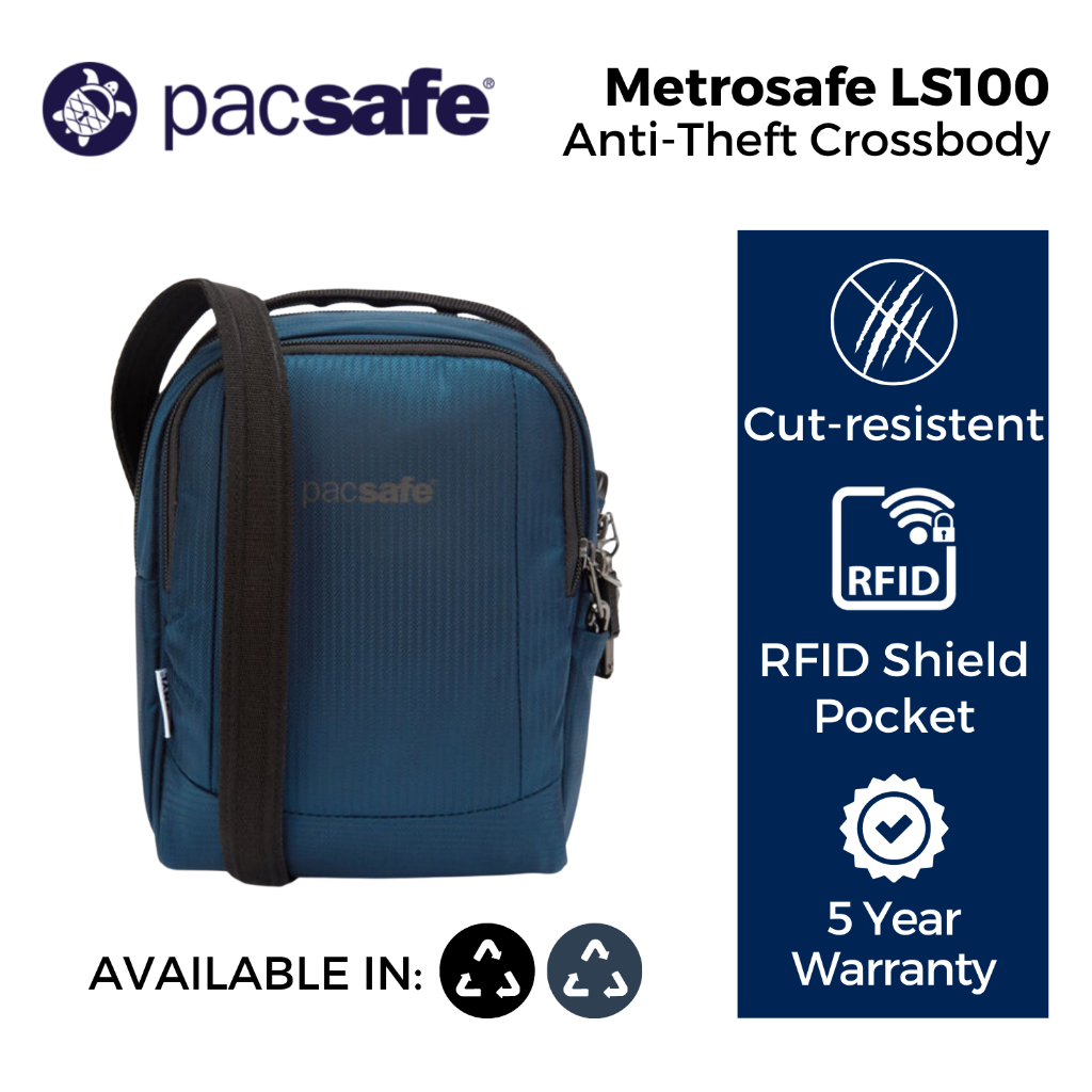 Pacsafe Metrosafe LS100 AntiTheft Econyl Crossbody Shopee Singapore