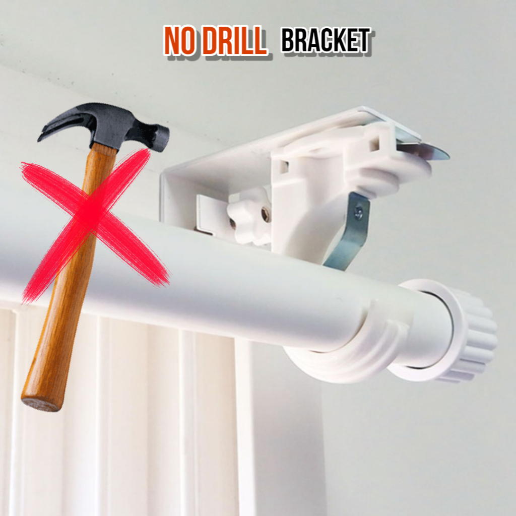NoDrill Curtain Rod Bracket, the perfect solution for hasslefree