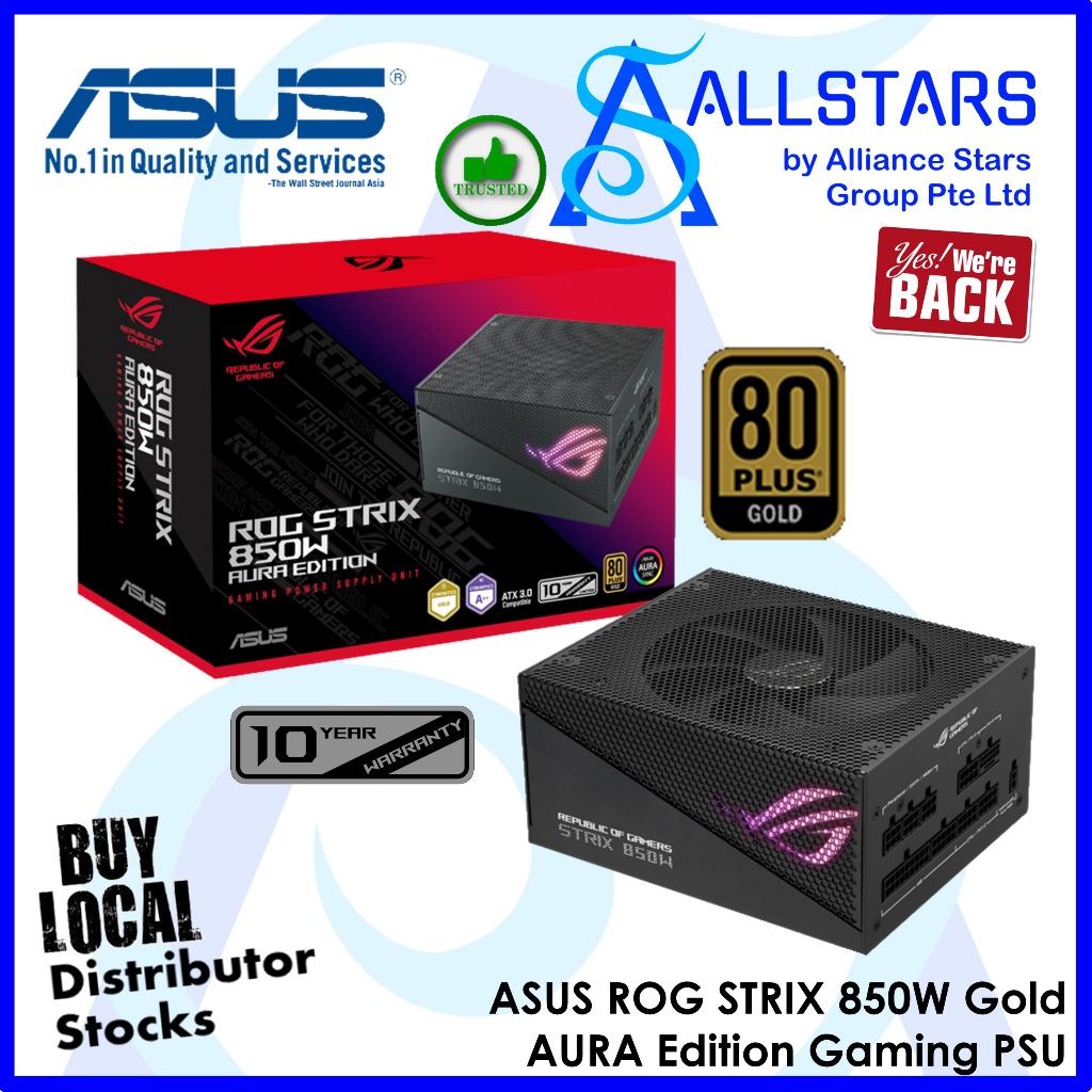 (ALLSTARS : DIY PSU PROMO) ASUS ROG Strix 850W Aura Edition Gold Gaming ...