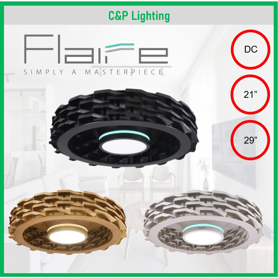 Flaire ERA DC601 21"/ 29" Bladeless Ceiling Fan with Dimmable LED