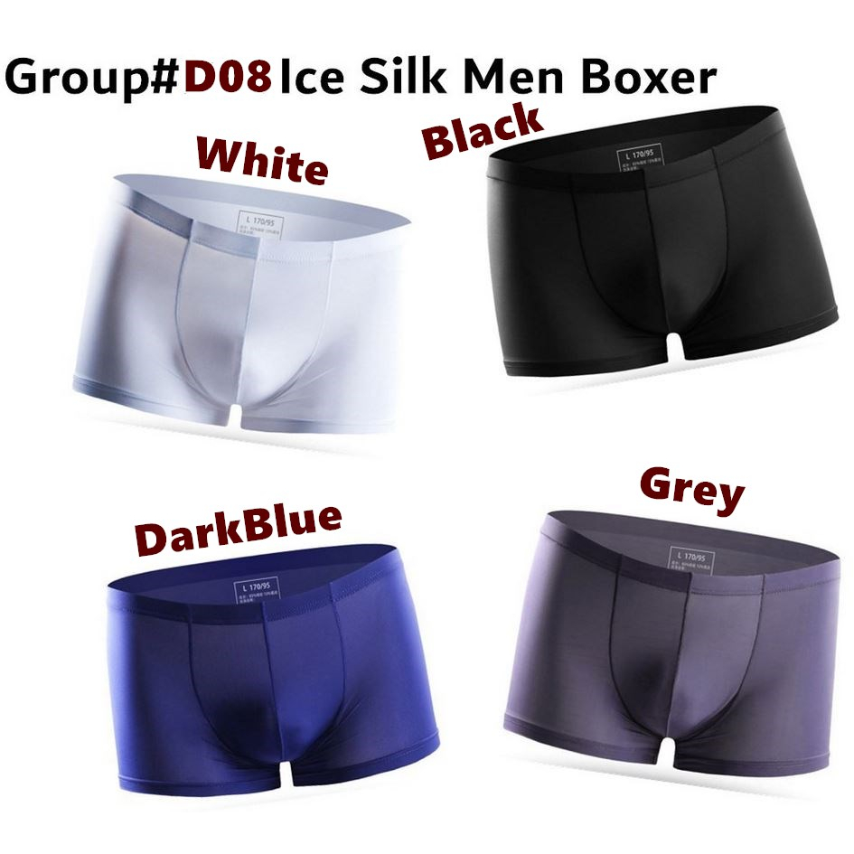 Ice Silk Men Boxer Underwear Cooling Comfort Brief Underpants | Shopee ...