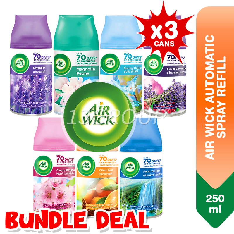 Air Wick Automatic Spray Refill Air Freshener Fragrance, 250ml [Bundle