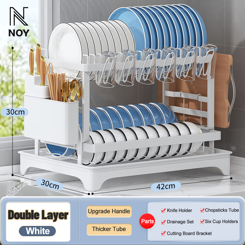 Plate rack Dish drying rack with Holder Dish Drainer kitchen dish rack kitchen organiser Shopee Singapore