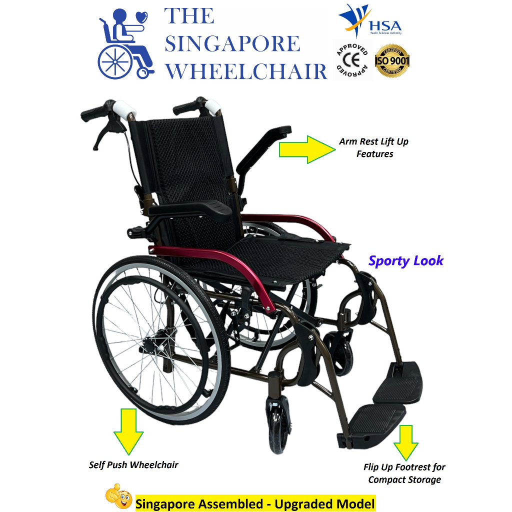 Wheelchair Self Push Armrest Lift Up Mobility Accessible Toilet Sofa