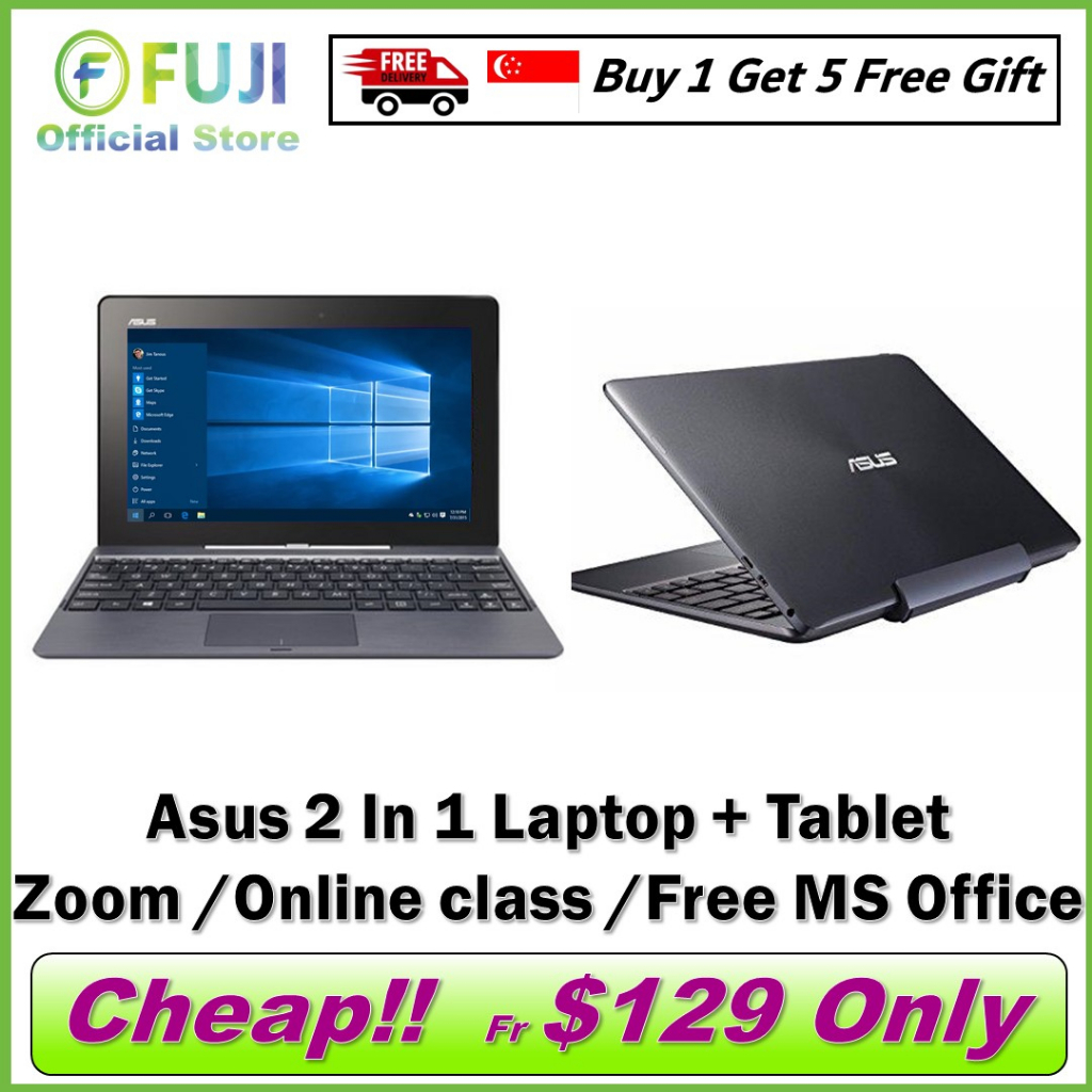 Asus SSD Laptop + Tablet / 2 In 1 Function / SSD Drive / Fast Boot Up / Windows 11 / Free MS Office / Refurbished !
